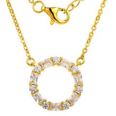 MY iMenso ODM "Crystal-CZ Baquette" pendant + chain (925/0,5Mgold-plated)