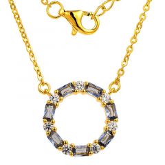 MY iMenso ODM "Crystal-CZ Baquette" pendant + chain (925/rhod-plated)