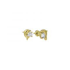 MY iMenso ODM "Dolpin CZ 9mm" earrings (925/0,5Mgold-plated)