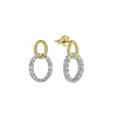 MY iMenso ODM "Doppiovale CZ" earrings 19mm (925/rhod/gold-plated)