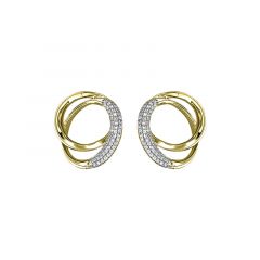 MY iMenso ODM "Duo rondo CZ" 20mm earstuds (925/0,5Mgold-plated)