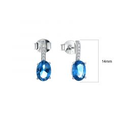 MY iMenso ODM "Elena Blue Topaz CZ" earrings  (925/rhod-plated)