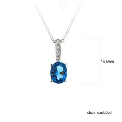 MY iMenso ODM "Elena Blue Topaz CZ" pendant  (925/rhod-plated)