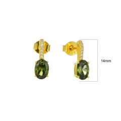MY iMenso ODM "Elena Olive CZ" earrings  (925/0,5Mgold-plated)