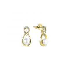 MY iMenso ODM "Elisse CZ 6mm FWP" earrings 15mm (925/rhod/gold-plated)