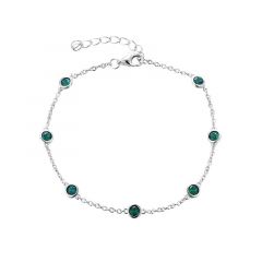 MY iMenso ODM "Emerald-CZ rounds" bracelet (925/rhod-plated)