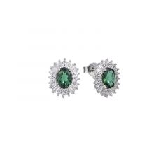 MY iMenso ODM "Emerald de Luxe CZ CZ 13mm" earstuds (925/rhod-plated)