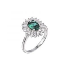 MY iMenso ODM "Emerald de Luxe CZ CZ 15mm" ring (925/rhod-plated) 54 / 17