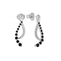 MY iMenso ODM "Fantasy Black & White-CZ" earring (925/rhod-plated)