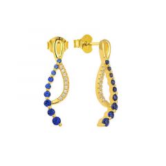 MY iMenso ODM "Fantasy Blue & White-CZ" earring (925/0,5Mgold-plated)