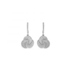 MY iMenso ODM "Flower & creol CZ 9mm 13mm" earring (925/rhod-plated)