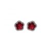 MY iMenso ODM "Flower CZ ruby 11mm" ear-studs (925/rhod-plated)