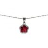 MY iMenso ODM "Flower CZ ruby 11mm" necklace (925/rhod-plated) 42cm
