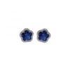 MY iMenso ODM "Flower CZ sapphire 11mm" ear-studs (925/rhod-plated)