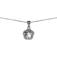MY iMenso ODM "Flower CZ white 11mm" necklace (925/rhod-plated) 42cm