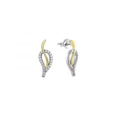 MY iMenso ODM "Foggola CZ" earrings 17mm (925/rhod/gold-plated)