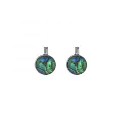 MY iMenso ODM "FWP 14mm abalone & rond frame" 16mm earstuds (925/rhod-plated)