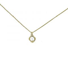 MY iMenso ODM "FWP pearl 5mm & square frame" necklace (925/0,5Mgold-plated) 42+5cm