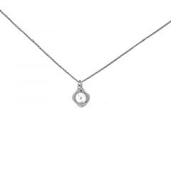MY iMenso ODM "FWP pearl 5mm & square frame" necklace (925/rhod-plated) 42+5cm