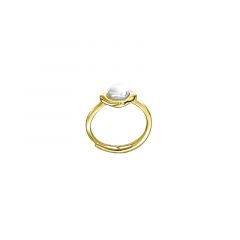 MY iMenso ODM "FWP pearl 5mm & square frame" ring (925/0,5Mgold-plated) osfa