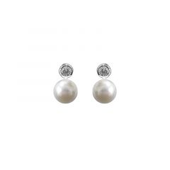 MY iMenso ODM "FWP pearl 8mm & CZ" earstuds (925/rhod-plated)