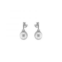 MY iMenso ODM "FWP pearl 8mm & dancing CZ" 22mm earstuds (925/rhod-plated)