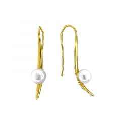 MY iMenso ODM "FWP pearl 9mm & bar frame" 40mm earstuds (925/0,5Mgold-plated)