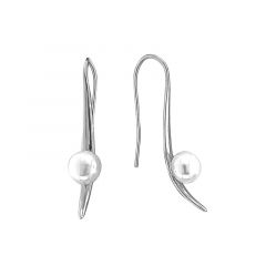 MY iMenso ODM "FWP pearl 9mm & bar frame" 40mm earstuds (925/rhod-plated)