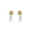 MY iMenso ODM "FWP pearl 9mm & flower" 22mm earstuds (925/0,5Mgold-plated)