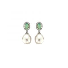 MY iMenso ODM "FWP pearl 9mm & opal base" 25mm earstuds (925/rhod-plated)