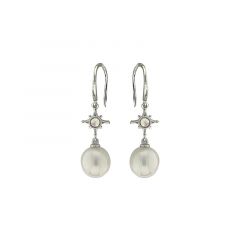 MY iMenso ODM "FWP pearl 9mm & opal star" 30mm earstuds (925/rhod-plated)