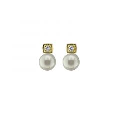 (STOP, out of collection) MY iMenso ODM "FWP round 8mm & CZ" eartuds/clip (925/0,5MGOLD-plated)