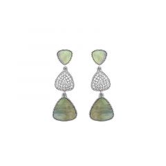 MY iMenso ODM "FWP triple triangle black MOP" 35mm earstuds (925/rhod-plated)