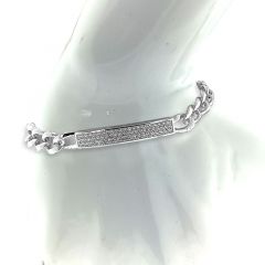 MY iMenso ODM "Gourmet & CZ plate"  bracelet (925/rhod-plated) 18+3cm