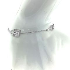 MY iMenso ODM "Jasseron Lock & Key with CZ"  brac (925/rhod-plated) 17+3cm