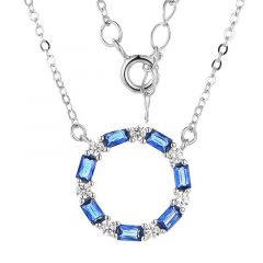 MY iMenso ODM "L-Sapp-CZ Baquette" pendant + chain (925/rhod-plated)