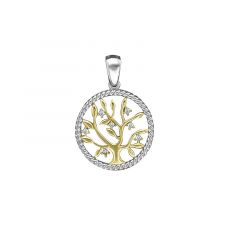 MY iMenso ODM "Lifetree pearl CZ 20mm" pendant (925/TTrhod-plated)