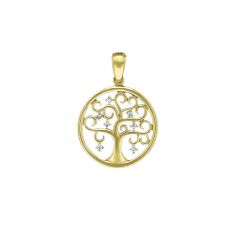 MY iMenso ODM "Lifetree plane CZ 20mm" pendant (925/TTrhod-plated)