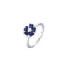 MY iMenso ODM "Margherita Blue CZ 10mm" ring (925/rhod-plated) 56 / 17 3/5