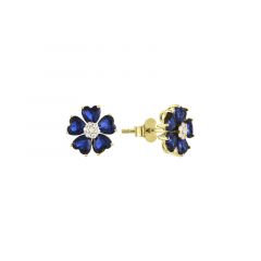 MY iMenso ODM "Margherita Blue CZ 11mm" earstuds (0,5Mgold/rhod-plated)