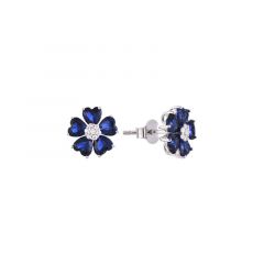 MY iMenso ODM "Margherita Blue CZ 11mm" earstuds (925/rhod-plated)