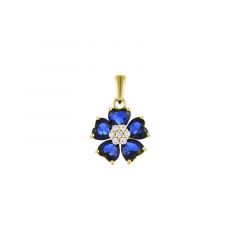 MY iMenso ODM "Margherita Blue CZ 13mm" pendant (925/0,5Mgold-plated)