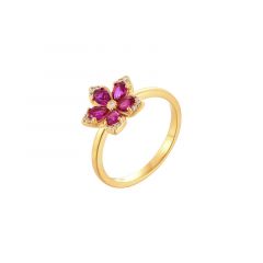 MY iMenso ODM "Margherita corendum CZ 10mm" ring (925/rhod-plated) choose your size