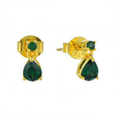 MY iMenso ODM "Milla Emerald" earrings (925/0,5Mgold-plated)