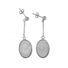 MY iMenso ODM "Mme de Pompadour" Cameo MOP" oval earrings (925/rhod-plated)