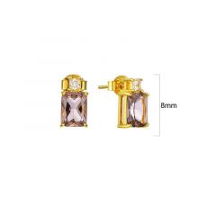 MY iMenso ODM "Morganite baquette" earring   (925/0,5Mgold-plated)