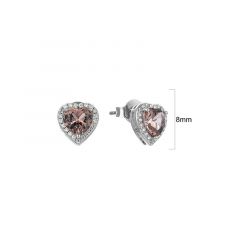 MY iMenso ODM "Morganite heart" earring  (925/rhod-plated)