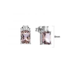 MY iMenso ODM "Morganite baquette" earring  (925/rhod-plated)