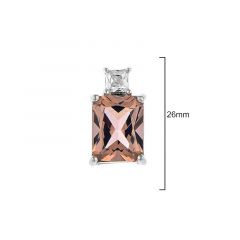MY iMenso ODM "Morganite baquette" pendant + chain (925/rhod-plated)