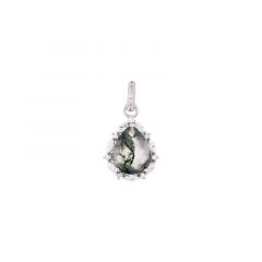 MY iMenso ODM "Moss agate drop 18mm" pendant (925/rhod-plated)